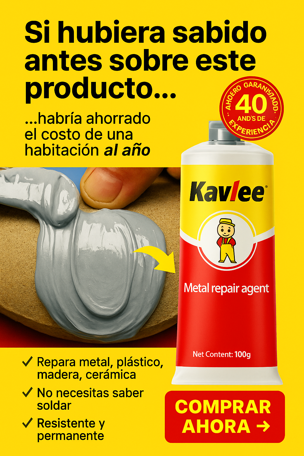 KAVLEE Pegamento Mágico de Reparación de 100g